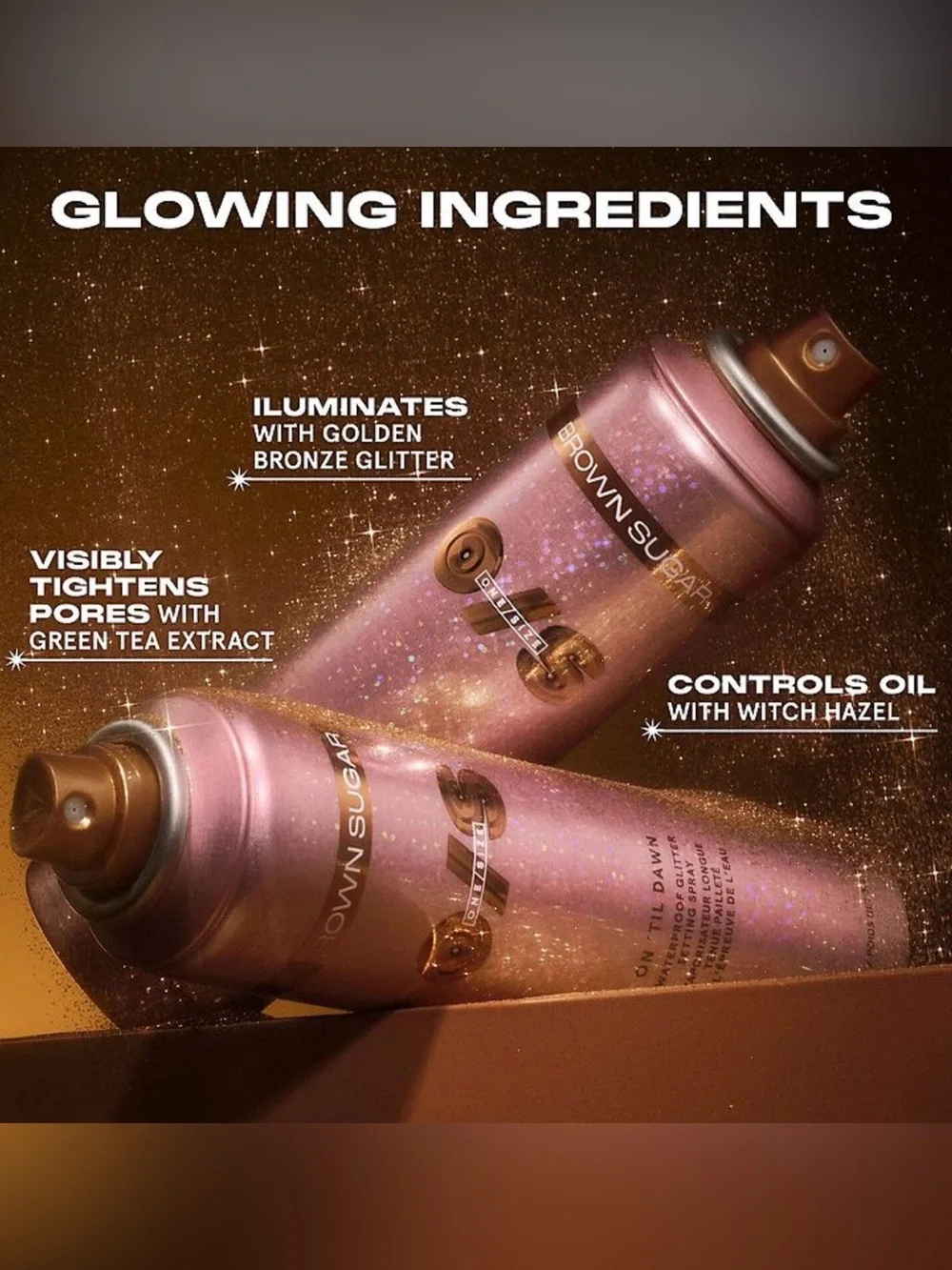 ONE/SIZE Brown Sugar On 'Til Dawn Waterproof Glitter Setting Spray